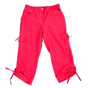 ZENERGY by CHICO'S Sz 0 (US 4) Tangerine Polyester-Spandex Slim Crop Cargo Pants